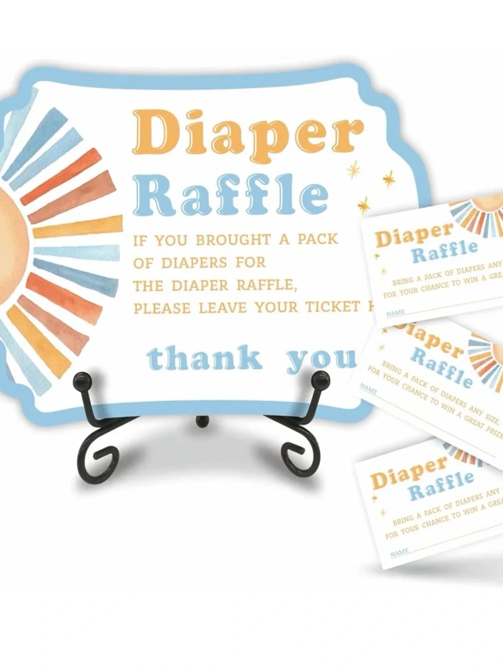 Wooden Diaper Raffle Sign and stand